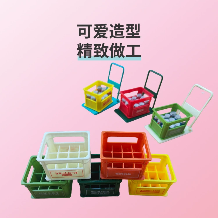 Новая миниатюрная игрушка для кукольного домика: выдвижной грузовик-платформа с подносом для напитков, ручной работы, имитация еды для ролевых игр, реалистичная коллекционная фигурка.