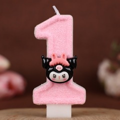 クロスボーダー Amazon 外国貿易デジタル誕生日キャンドル 1 歳ピンク 0-9 クロミ誕生日ケーキ手作りキャンドル