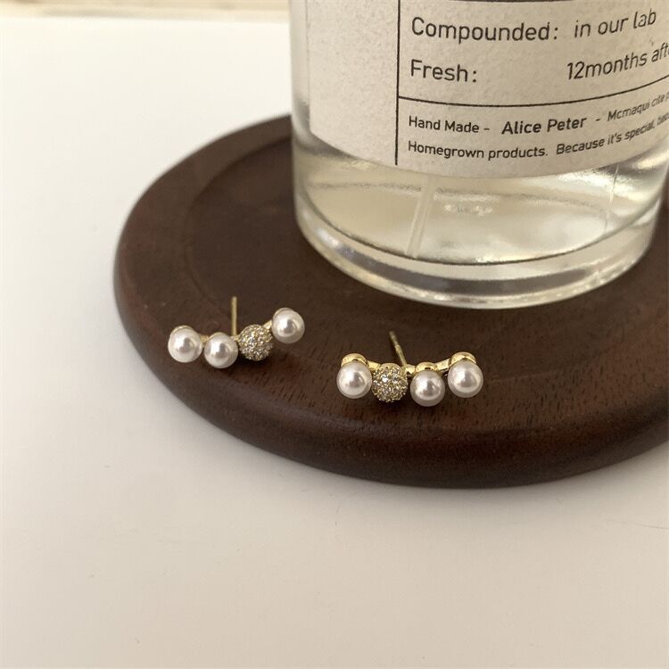 Boucles d oreilles perle design minimaliste pour dormir argent_voghion.com
