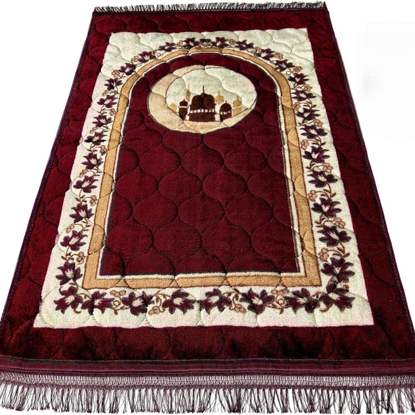 加厚防滑法兰绒压花地毯 家用沙发垫祈念 车缝毯mslim prayermat