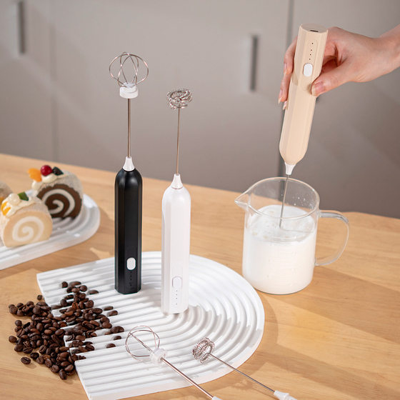 New Electric Egg Beater Household Small Milk Foamer USB Charging Handheld Mixer Electric Wireless Egg Beater