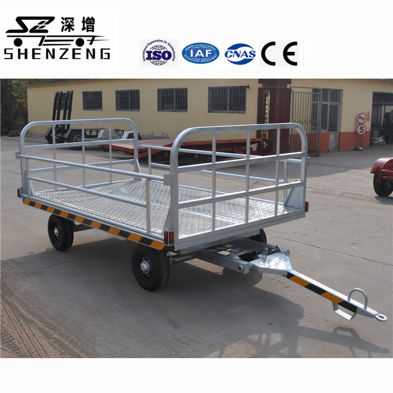 1吨机场行李拖车 机场转运运输板车 可串联 全挂式平板车 热镀锌