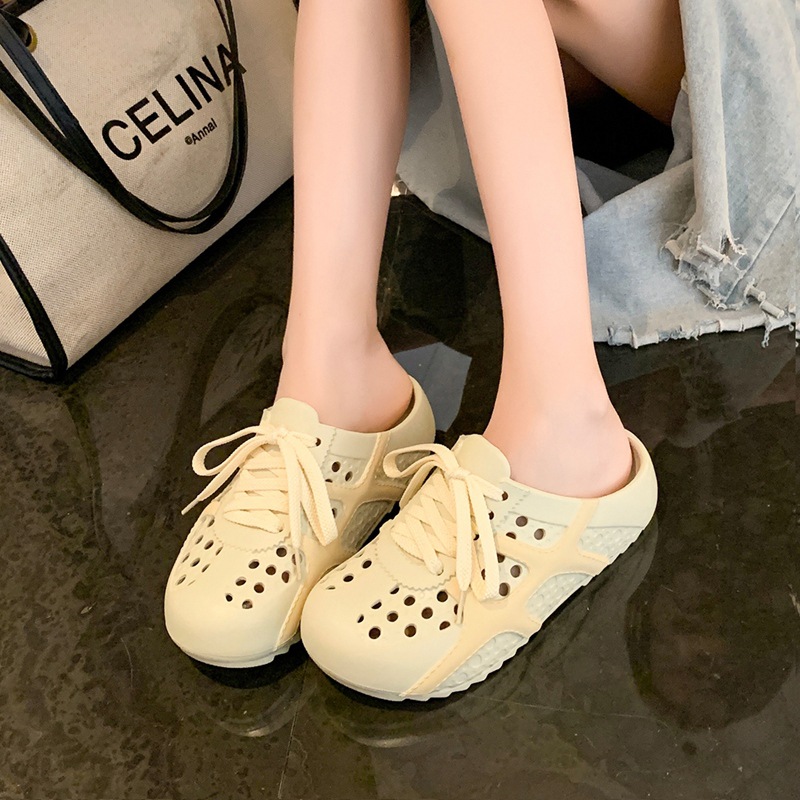 Dép sandal nữ xỏ ngón đế bệt lỗ thoáng khí, quai mềm dễ chịu — EN36 Hạnh