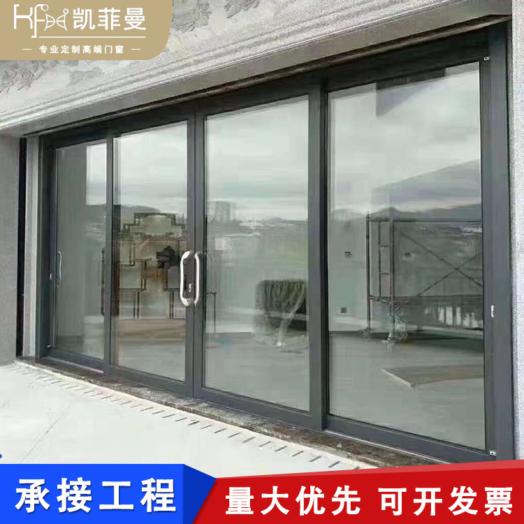 Factory wholesale heavy sliding door double-layer tempered floor glass living room balcony door soundproof insulation partition sliding door