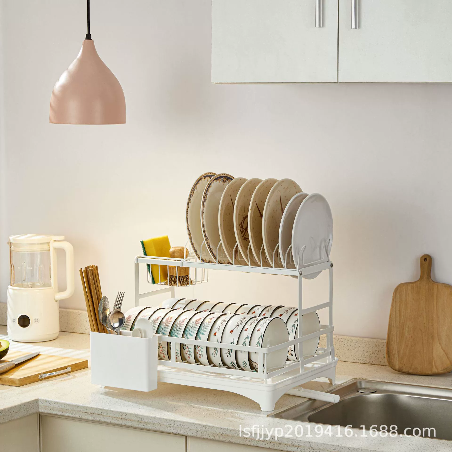 Household kitchen shelf, multi -function with chopstick cage connecting the table table dishes storage rack drain bowl rack