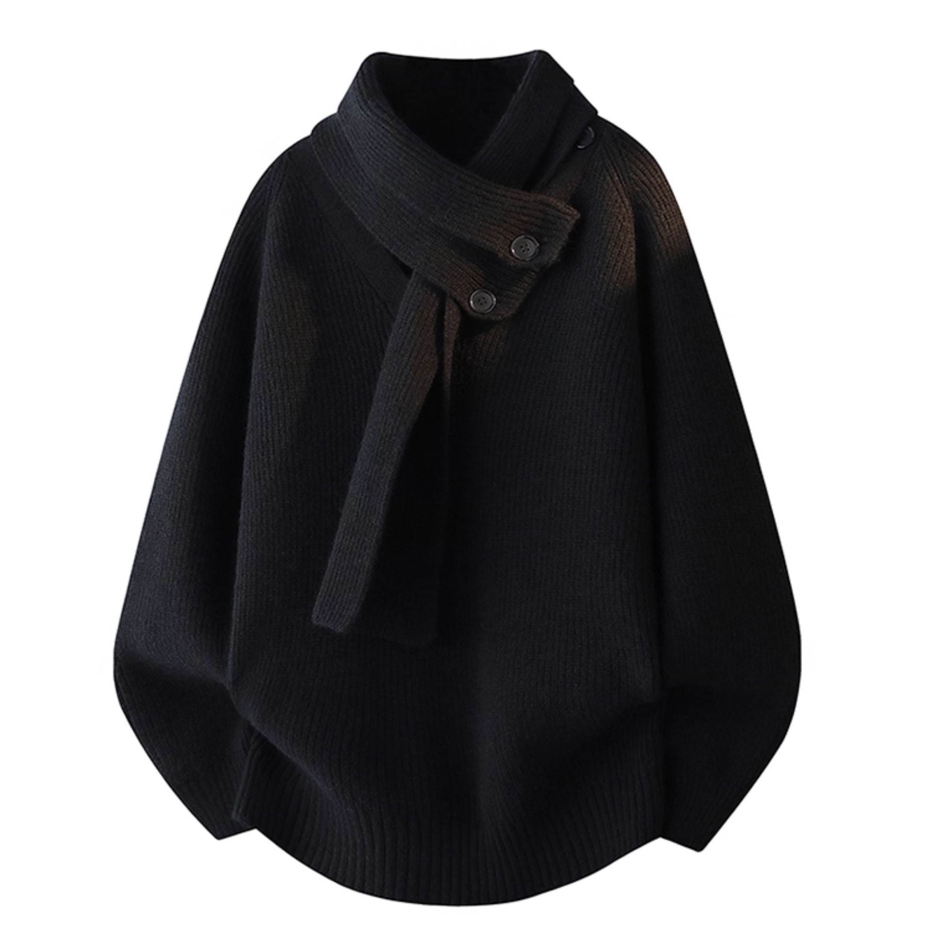 Explosiones transfronterizas de tamaño grande turban desmontable camisa de punto suéter masculino botón de sentido superior otoño invierno fábrica al por mayor