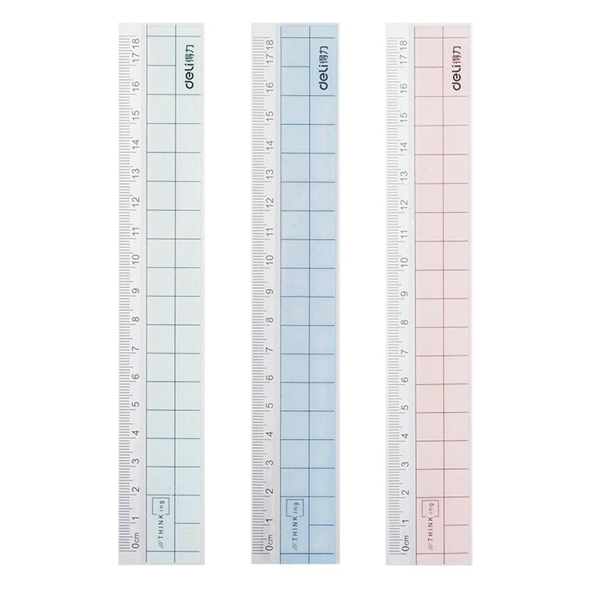 Deli 6235 regla de plástico 18cm regla transparente con onda estudiante regla de papelería dibujo