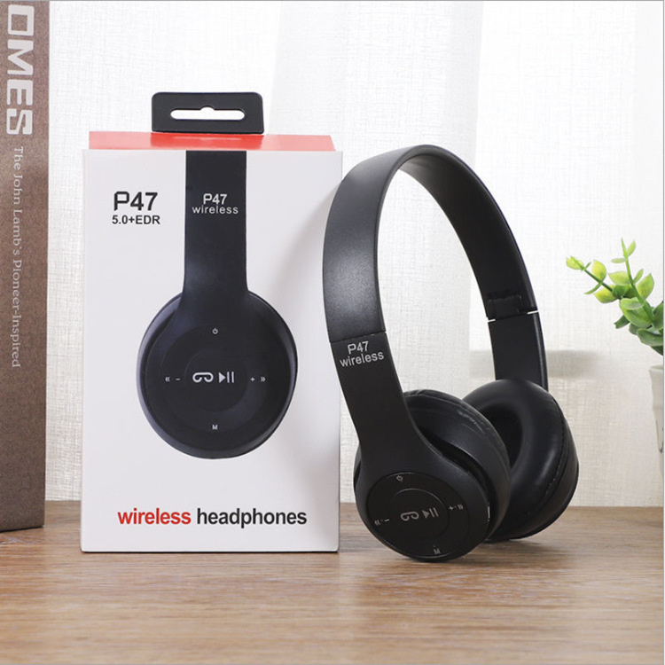 P47 caliente transfronterizo auricular Bluetooth subwoofer plegable auriculares inalámbricos auriculares venta directa de fábrica al por mayor