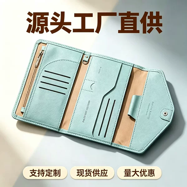 Cross-border passport bag for women, RFID multifunctional large-capacity ticket and document bag, unisex travel passport holder for overseas trips
