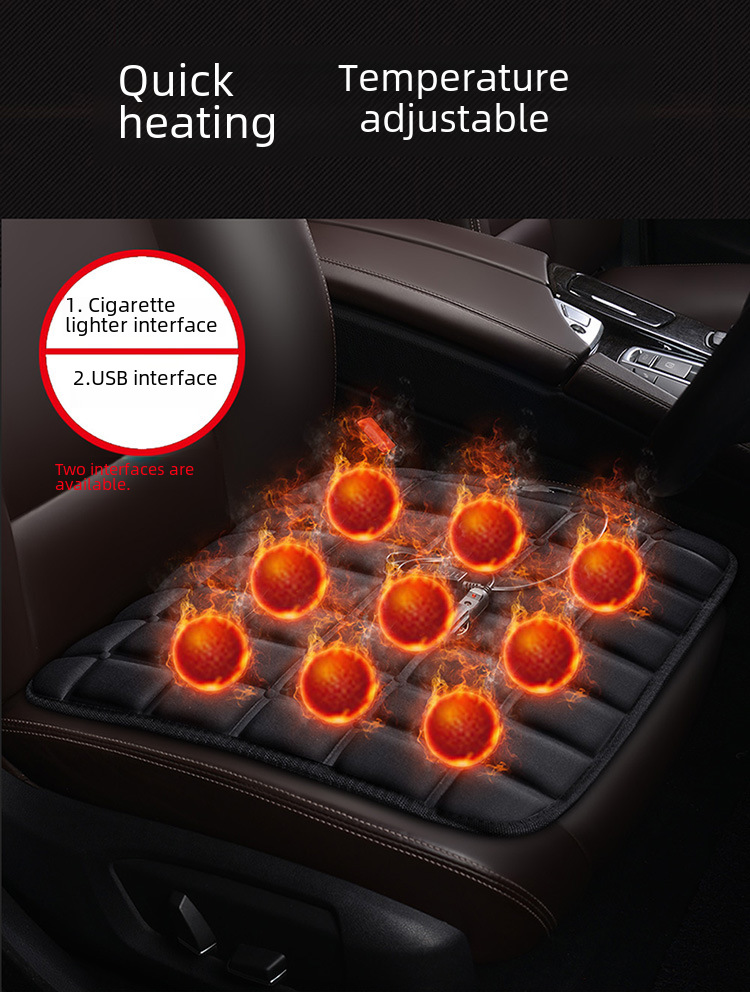 Cross-border square heating small square cushion car seat cushion single seat wholesale winter seat cushion interior accessories jewelry heating pad