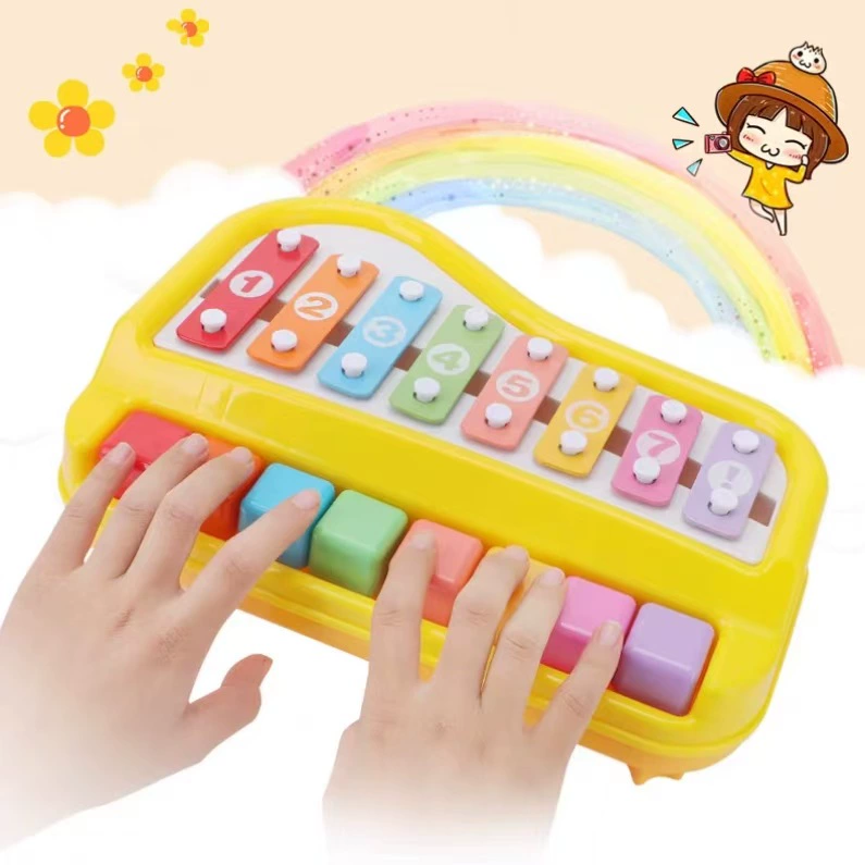 Музыкальная игрушка, металлофон для мальчиков и девочек, 2 в 1, раннее развитие