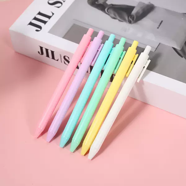 Macaron color push gel pen cute creative student water pen business office stationery signature pen factory wholesale