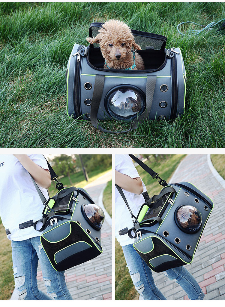 新款宠物背包透明罩透气猫包大容量手提狗背包可折叠拆洗背包泰迪详情8