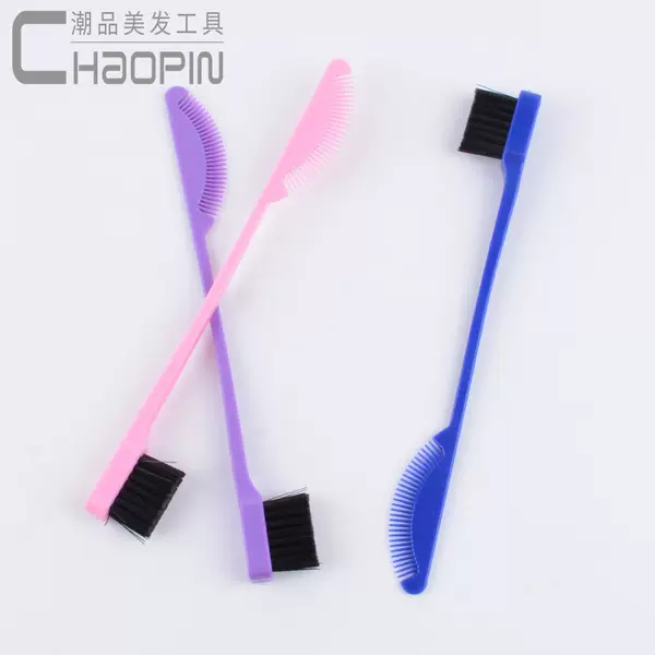 Hot fan-shaped eyebrow brush double eyebrow brush modified broken hair foreign trade cross-border comb styling makeup tools wholesale