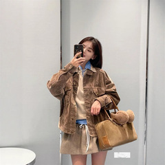 2025 早春の新作 Nanyou miu ファッション シンプル レトロ スタイル レター ラペル シングルブレスト ショート デニム ジャケット