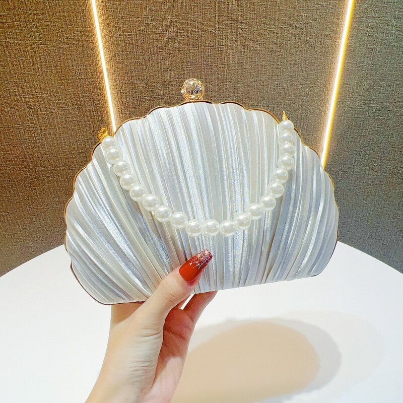 Cross-border New Shell Dinner Bag European and American Women's Handbag Pearl Banquet All-match Clutch Bag Dress Evening Bag