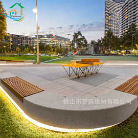 现代商业景观设计防水混凝土公共坐凳外摆水泥材料GRC座椅uhpc凳