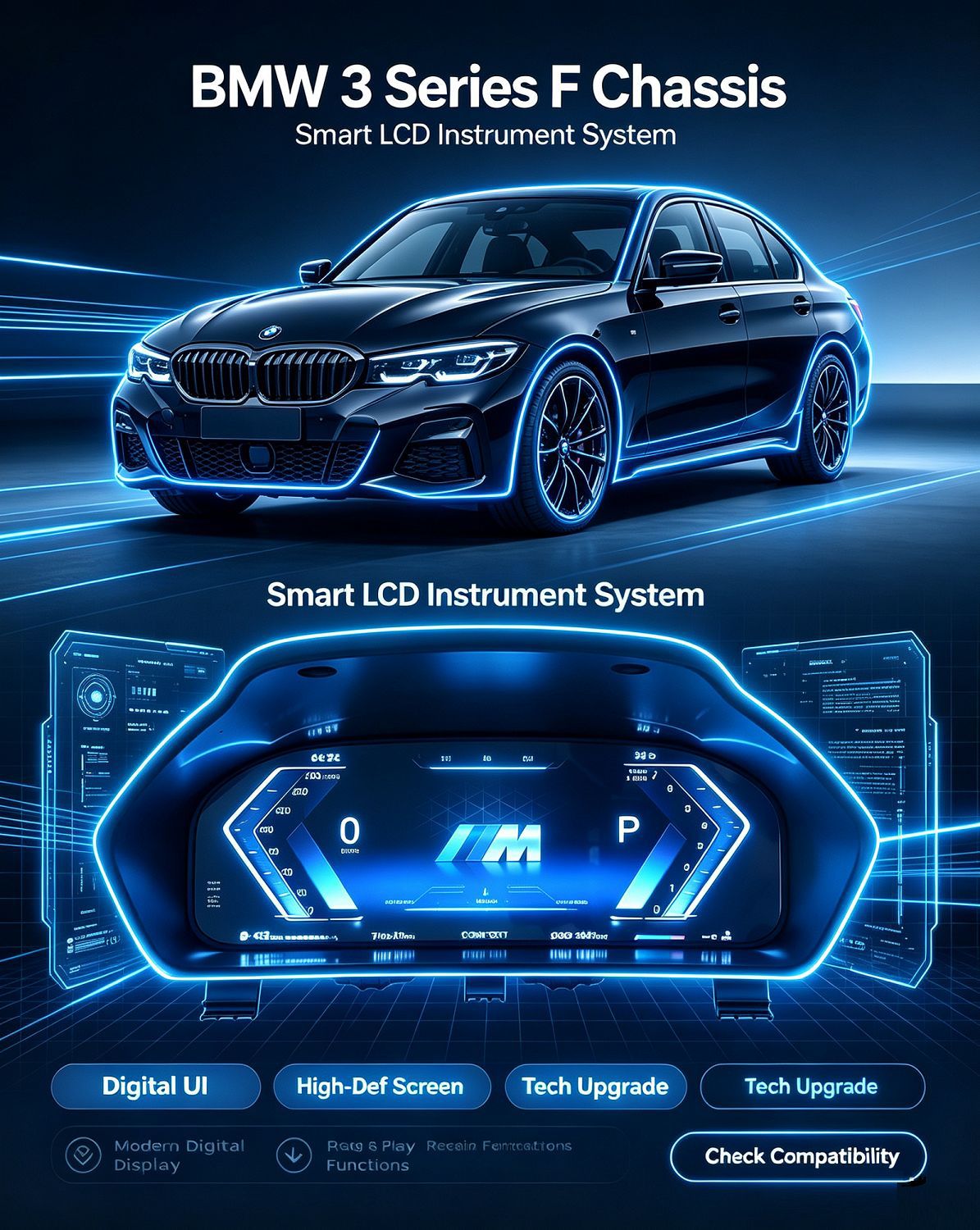 Suitable for Bmw F30F31F32F33F34F35F36M Full Lcd Instrument Virtual Cockpit Non-Destructive Plug-And-Play