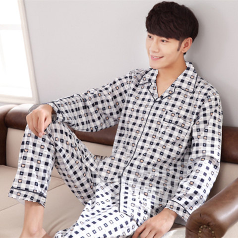 Pijamas de manga larga de verano Delgado casual simple traje homewear pijamas más tamaño cardigan pequeña solapa primavera y otoño