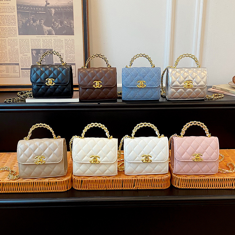 Cross-border Chanel-style children's handbag for girls, versatile shoulder bag, mini quilted parent-child chain crossbody bag