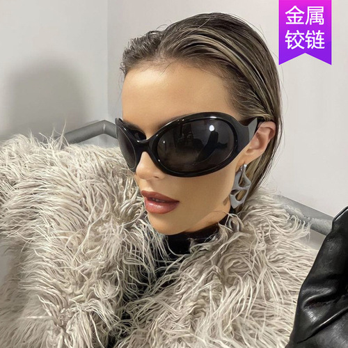 Y2K oversized frame sunglasses  new European and American personality hip-hop ins sunglasses alien sunglasses trendy women