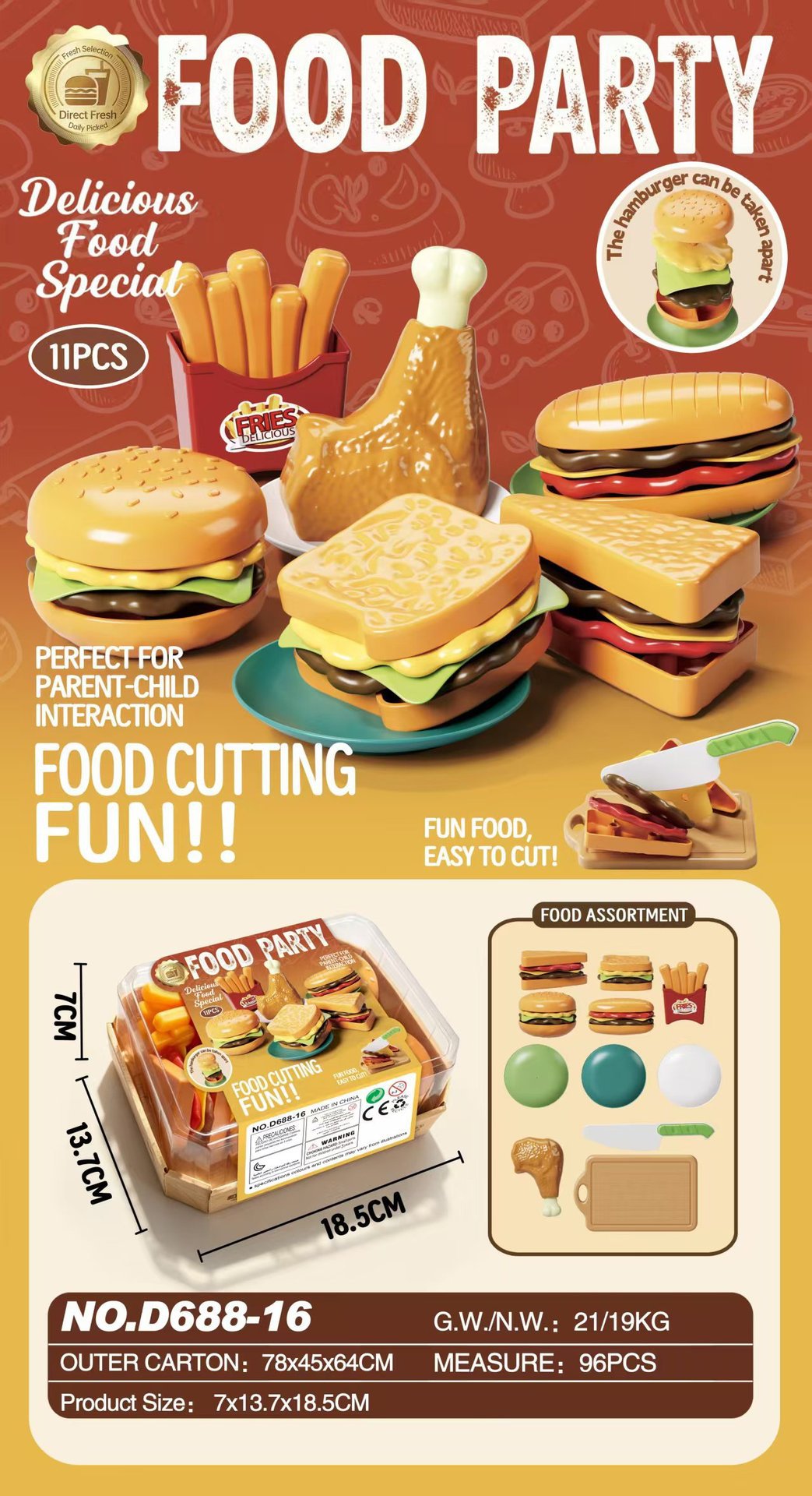68816 Food Cutter 11PCS (envasado en 96 cajas)