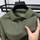 Summer 100 Cotton Short-sleeved T-shirt Men's Summer Business Lapel Polo Shirt Solid Color Half-sleeved T-shirt Casual All-match