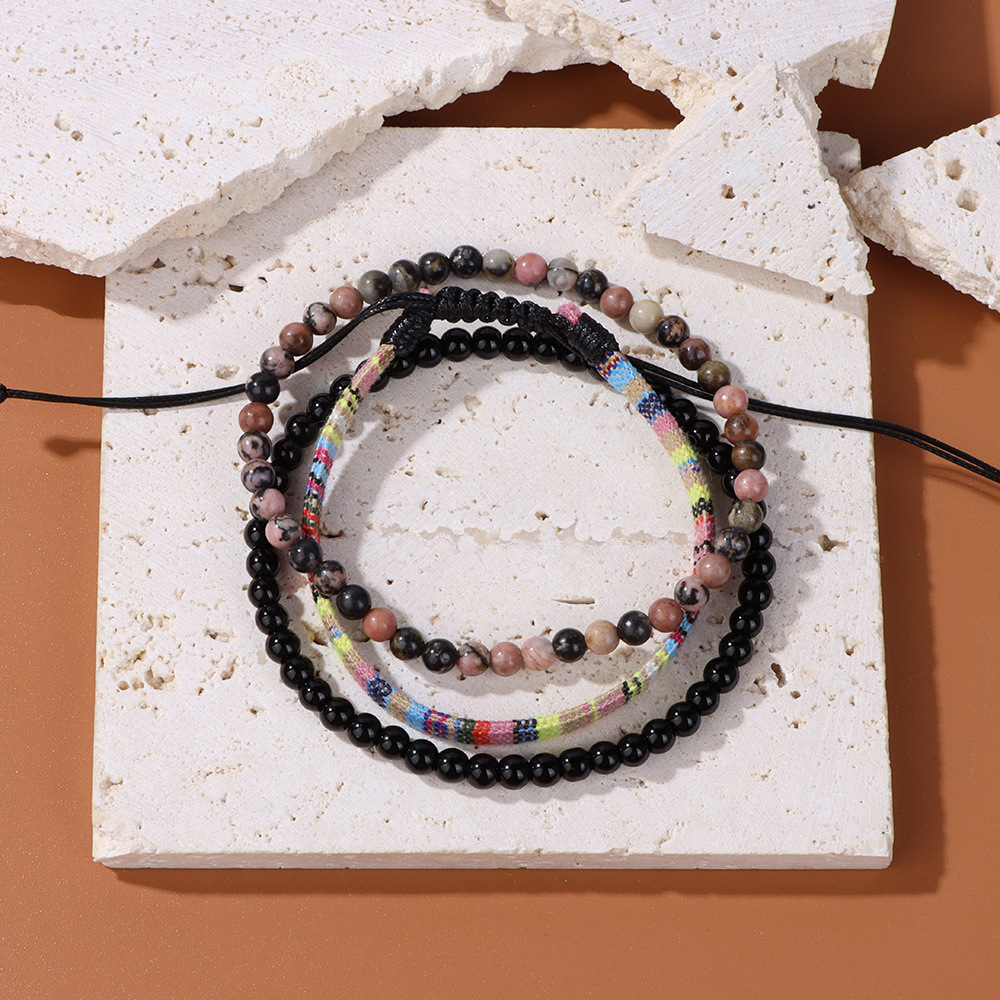 Fashion Round Artificial Crystal Beaded Menu0027S Bracelets 1 Piece