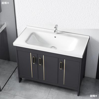 Floor type TOILET water basin balcony Wash one's face Basin cabinet combination Washbasin Space aluminum Bathroom cabinet ceramics Basin