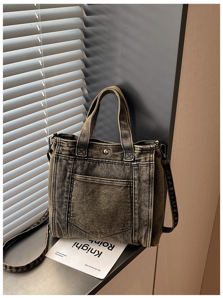 Bolso de mano de denim retro mujer 2026 nueva moda transfronteriza mochila de hombro de viaje bolsa de ocio image 7