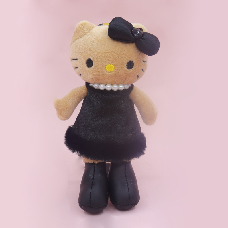 日本の新しいサンリオロングレッグヒョウ柄キティぬいぐるみガールハートバッグペンダント|undefined