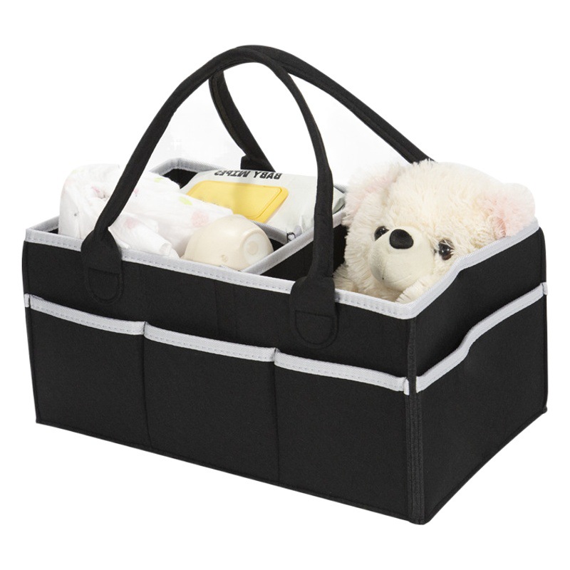 Transfronterizo en stock bolsa de pañales de fieltro grande bolsa de almacenamiento de pañales bolsa de momia bolsa de almacenamiento de pañales portátil