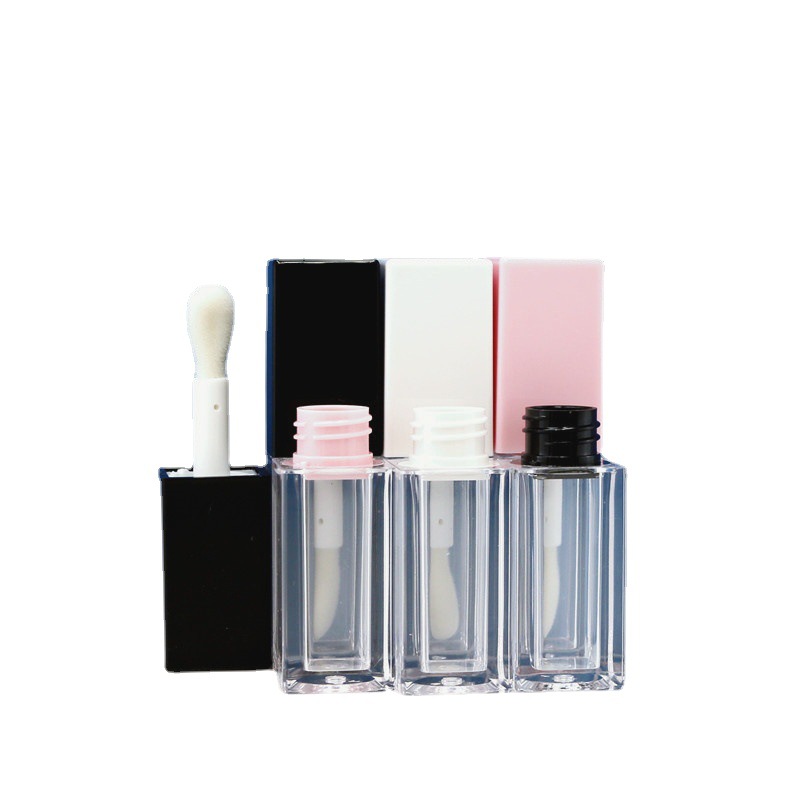 En stock gran cabeza de algodón cuadrado tubo de brillo de labios tubo vacío tubo de esmalte de labios 5ml material de embalaje cosmético fábrica al por mayor de cosméticos