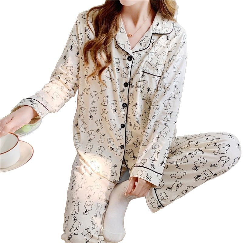 2025 pijama primavera, verano y otoño cardigans de dibujos animados de lactancia ajustable conjunto de ropa de hogar con cojín de pecho