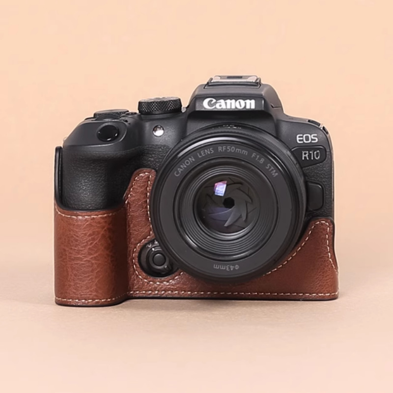 캐논 R6II R6 R5II R5 가죽 케이스 기본 마이크로 단일 카메라 가방 R62 절반 세트 R52 보호 케이스에 적합
