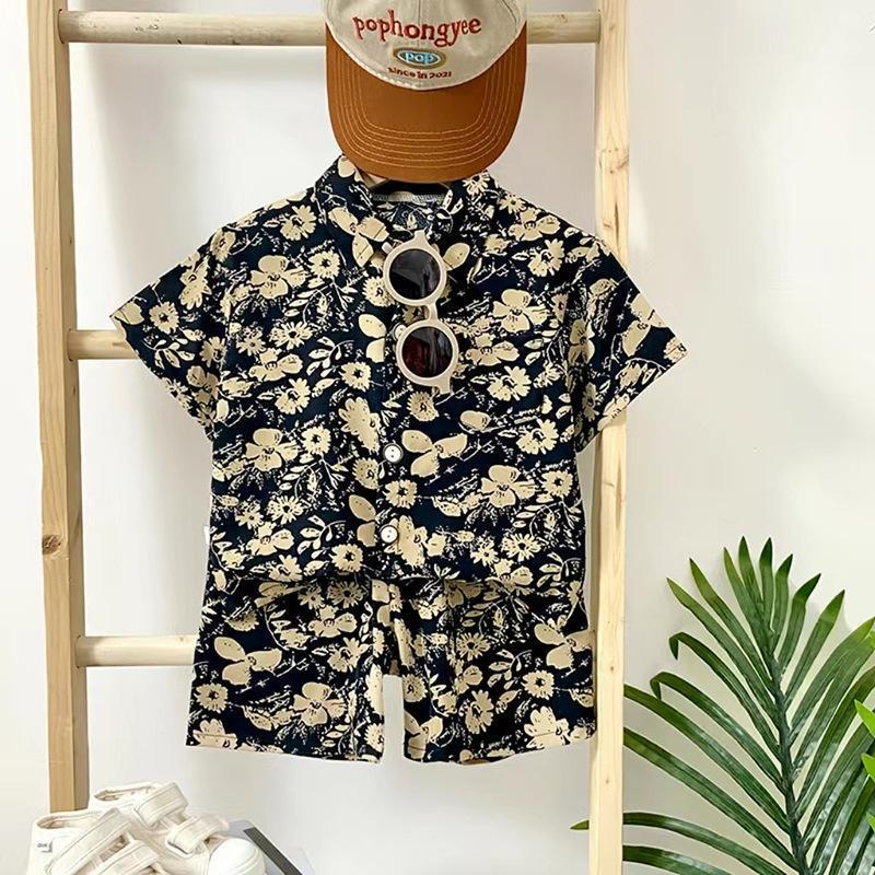 Conjunto de camisa de manga corta de verano de vacaciones para niños Camisetas para niños y niñas