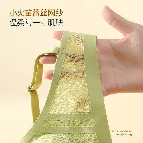 Seamless underwear for women with large breasts showing small and thin wire-free lace push-up sports breast-reducing sexy bra for women