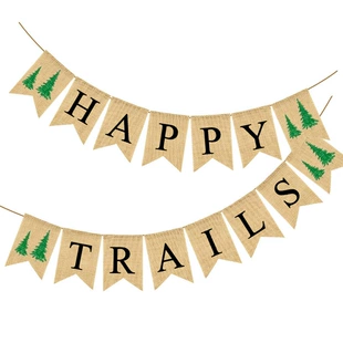 Гирлянда из мешковины Happy Trails для baby shower
