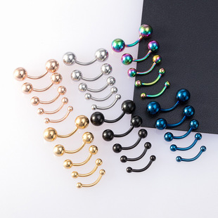 Factory direct fashion cool stainless steel eyebrow nail 5 sets Amazon best selling multi-use ring puncture jewelry wholesale