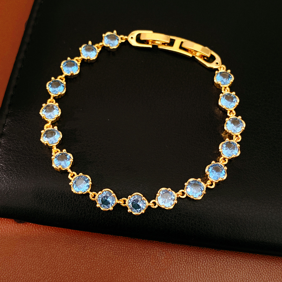 18 quilates de oro real pulsera de fichaje de piedra de diamante pulsera de lujo ligera nicho pulsera de alta calidad temperamento joyería de moda