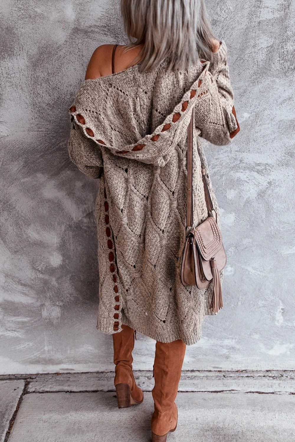 Long Top Length Wholesale Women's Casual Streetwear Solid Color Long Sleeve Contrast Binding Sweaters & Cardigans