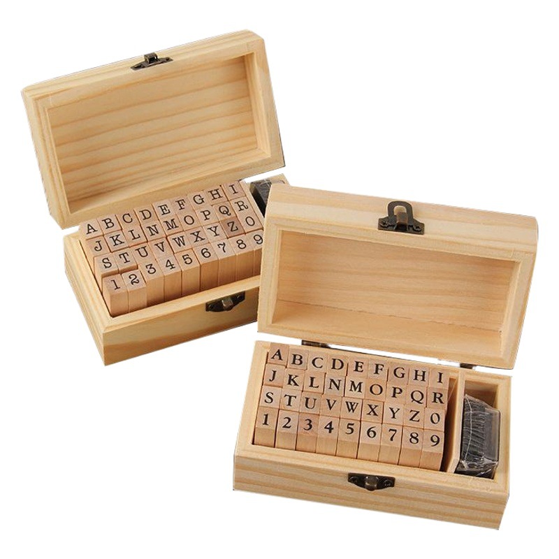 Basic Hand Account Set Typewriter Font Seal Ming Dynasty Orthodox Alphanumeric Wooden Seal 36 Pieces