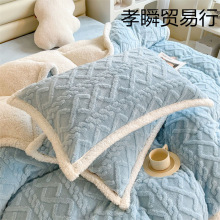 冬季ins风加绒枕套高颜值一对牛奶绒珊瑚绒枕头套48x74单个人宿舍