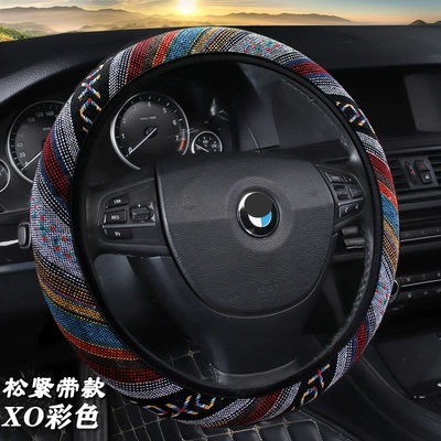 New Car Steering Wheel Cover Ethnic Style Linen Without Inner Ring Elastic Band Handle Cover Aliexpress Cross-Border Amazon (Steering wheel cover) - xo-color-elastic-style-without-inner-ring-hy-37-38-universal-without-inner-ring