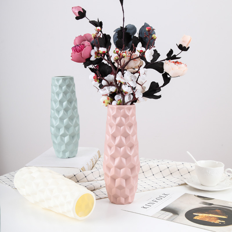 落下防止プラスチック花瓶ドライフラワーフラワーアレンジメント水耕栽培プラスチック花瓶リビングルームクリエイティブ小さな新鮮な装飾品フラワーアレンジメント装飾|undefined