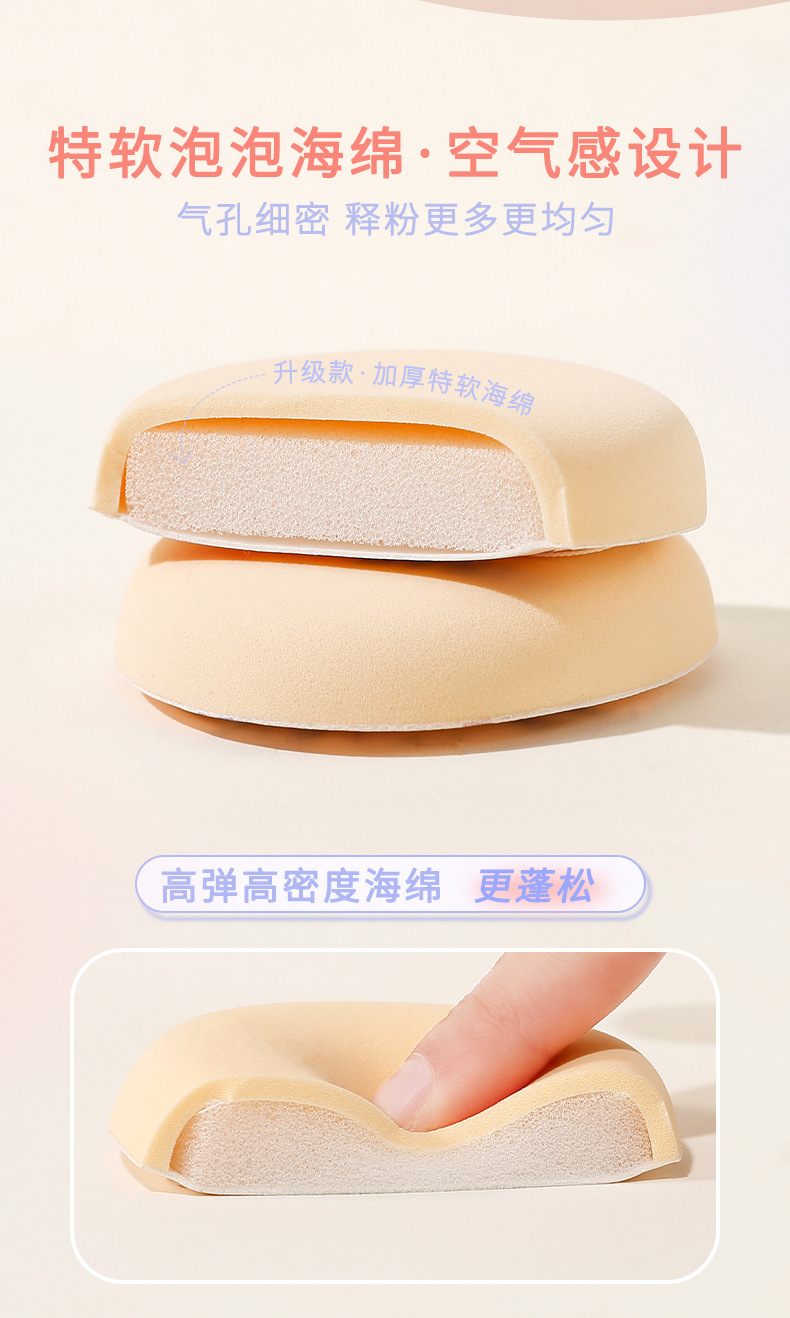 xixi Bear Cub Milk Coffee Powder Puff, dry and wet dual-purpose, Super soft, non-powder sponge Foundation liquid, beauty egg makeup tool details Picture