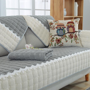 Winter cushion universal sofa cushion fabric modern simple plush sofa cover towel source cross-border factory wholesale