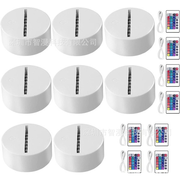 Transfronterizo nuevo exótico 3D luz de la noche titular USB Toque control Remoto colorido luz de la noche lámpara de mesa de acrílico combinación base