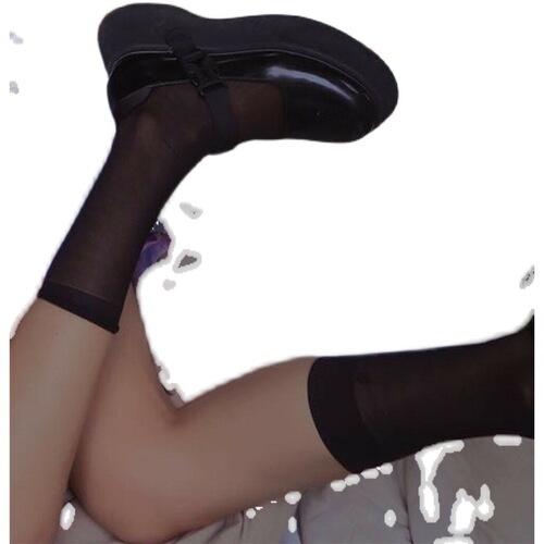Summer new white calf socks ultra-thin transparent ins trendy mid-short Japanese women's half-tube stockings short tube