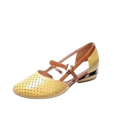 Baotou sandalias para mujeres 2026 verano nuevos zapatos de madres tacones redondos suaves antideslizantes huecos ventilados sandalias retrógradas